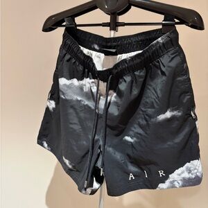 Black 'AIR' Cloud Print swim shorts